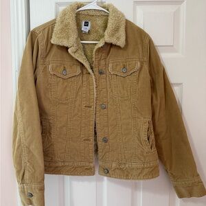 GAP Tan Sherpa-Lined Utility Jacket